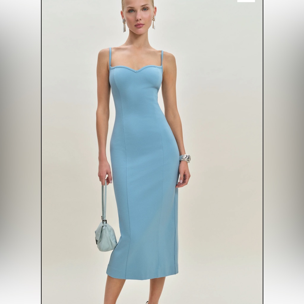 Reformation Remi Knit Dress Blue - Size Xs